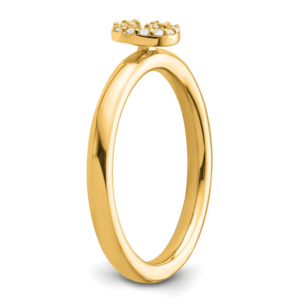 14K Stackable Diamond Initial G Ring