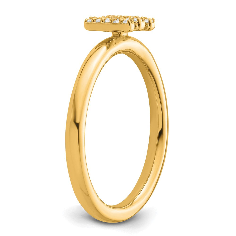 14K Stackable Diamond Initial M Ring