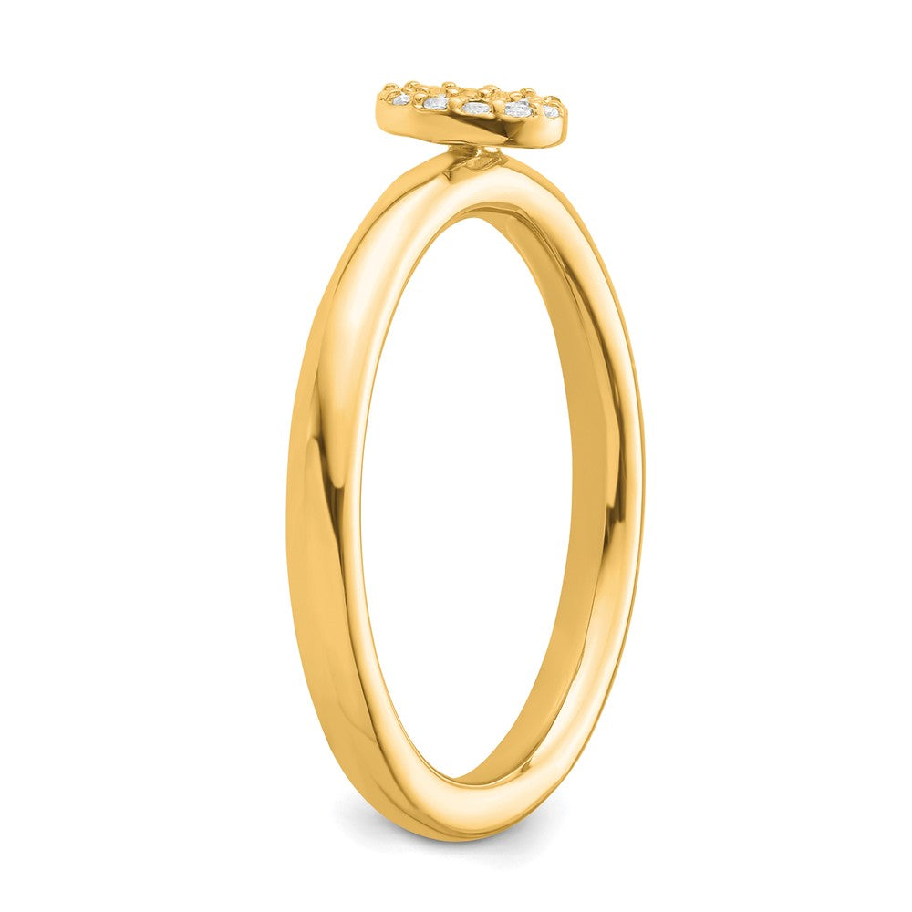 14K Stackable Diamond Initial O Ring