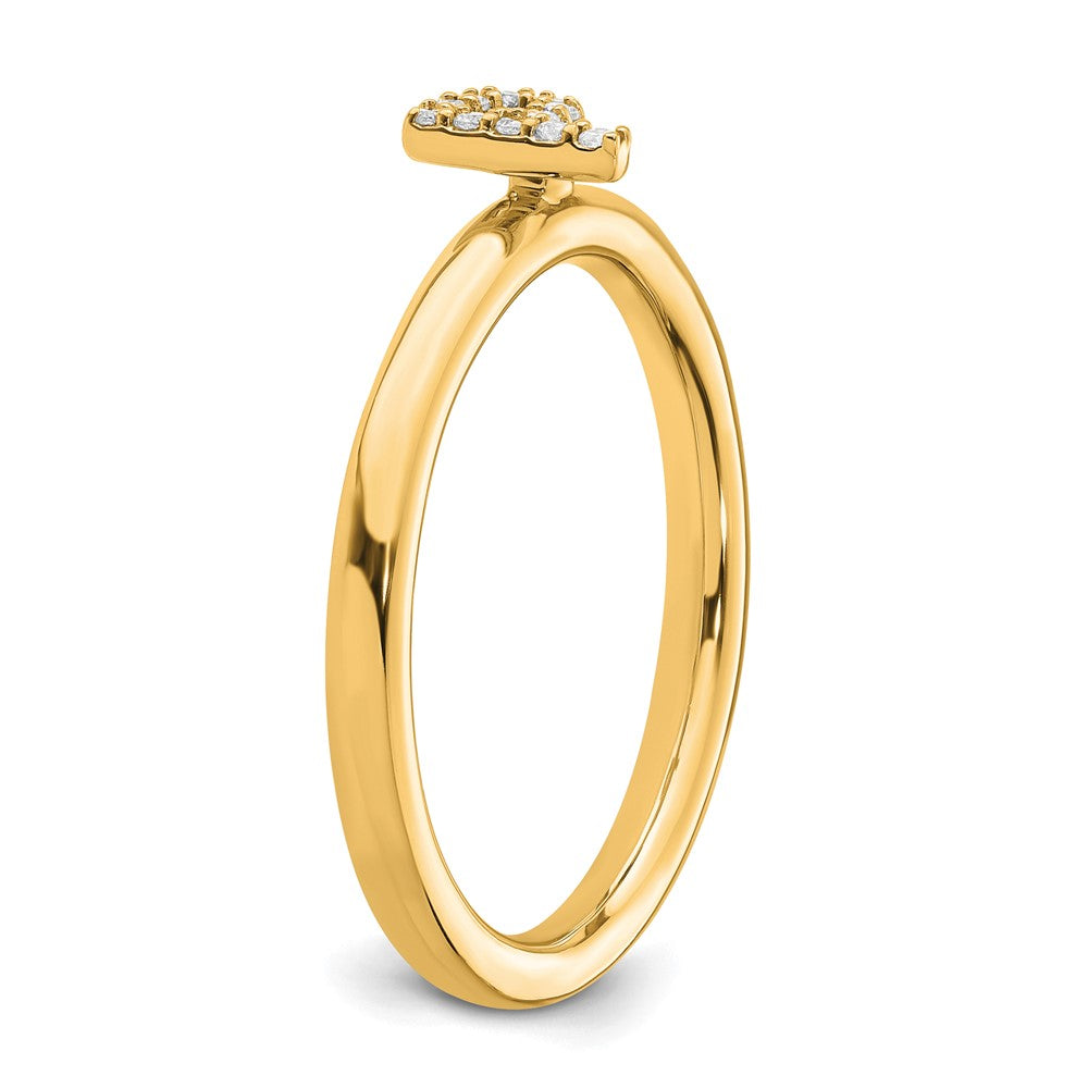14K Stackable Diamond Initial P Ring
