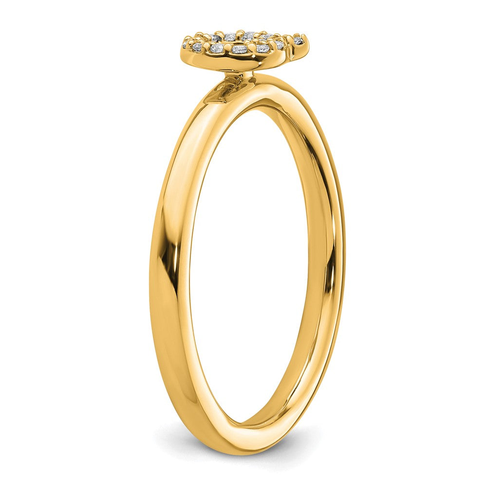 14K Stackable Diamond Initial Q Ring