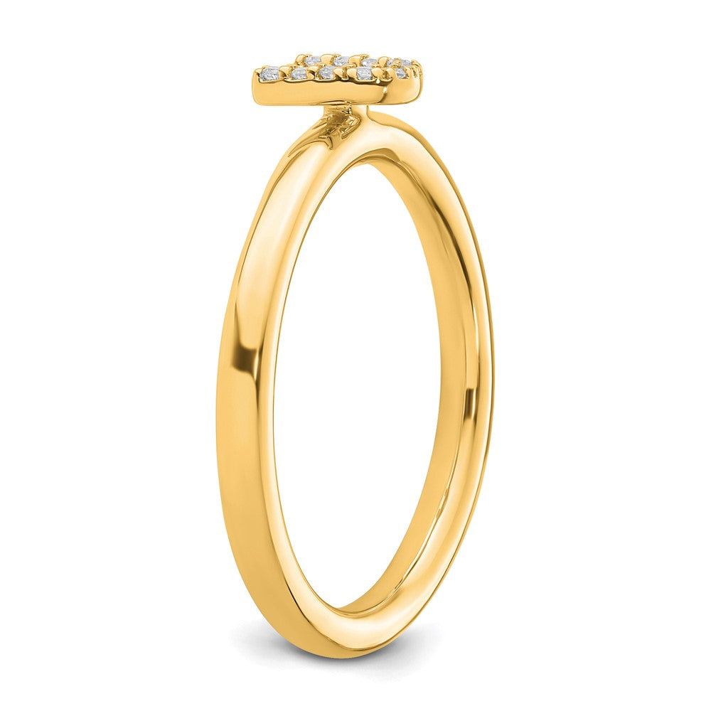 14K Stackable Diamond Initial U Ring