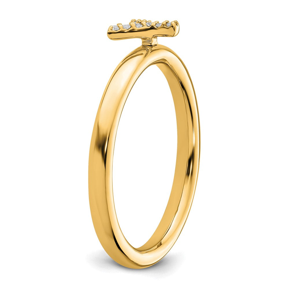 14K Stackable Diamond Initial Y Ring