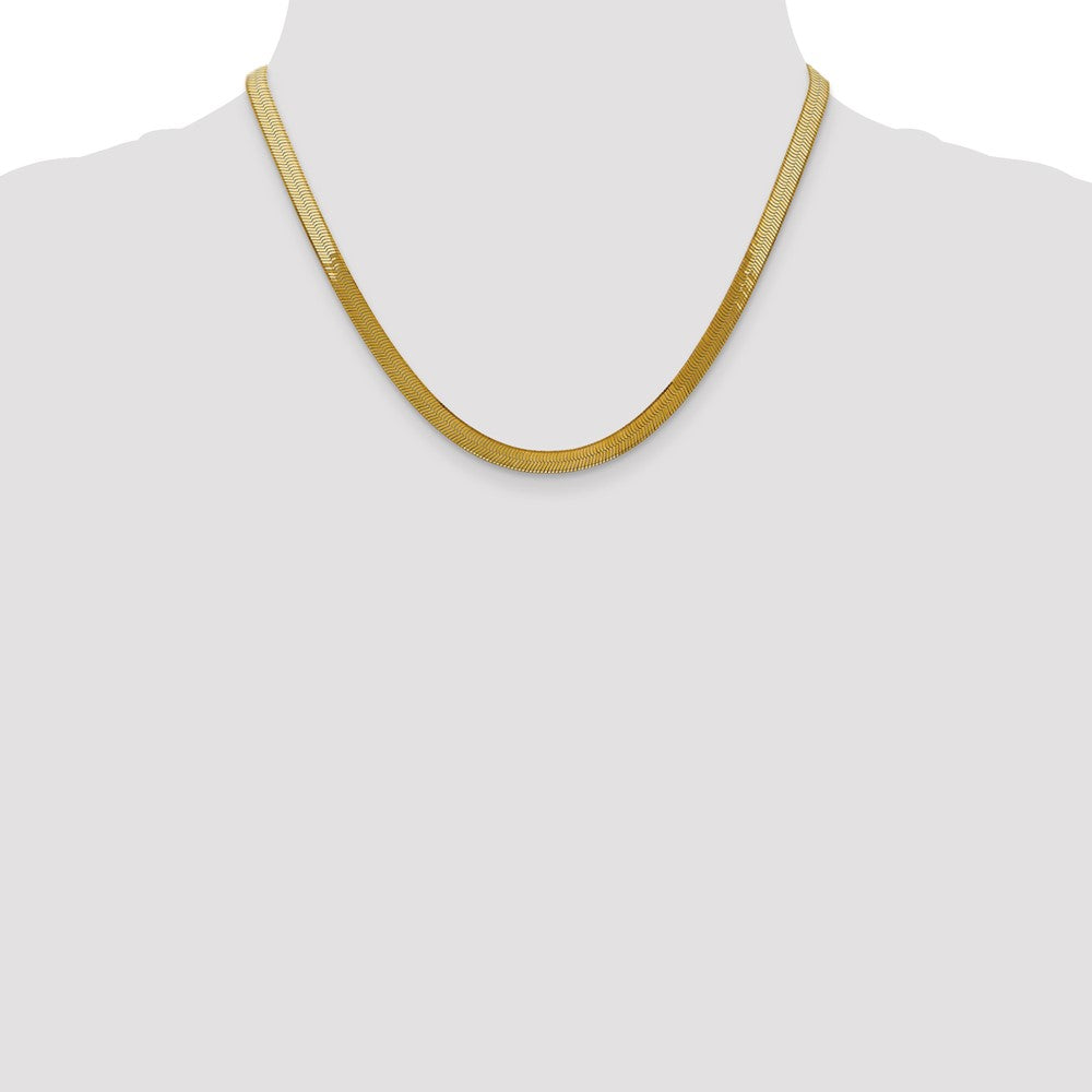14K 18 inch 5mm Silky Herringbone with Lobster Clasp Chain