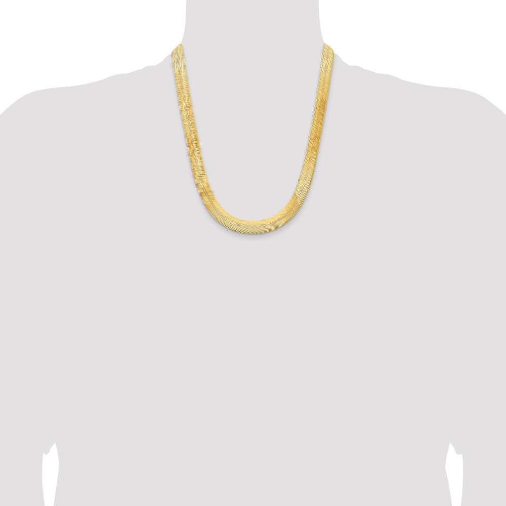 14K 22 inch 10mm Silky Herringbone with Lobster Clasp Chain