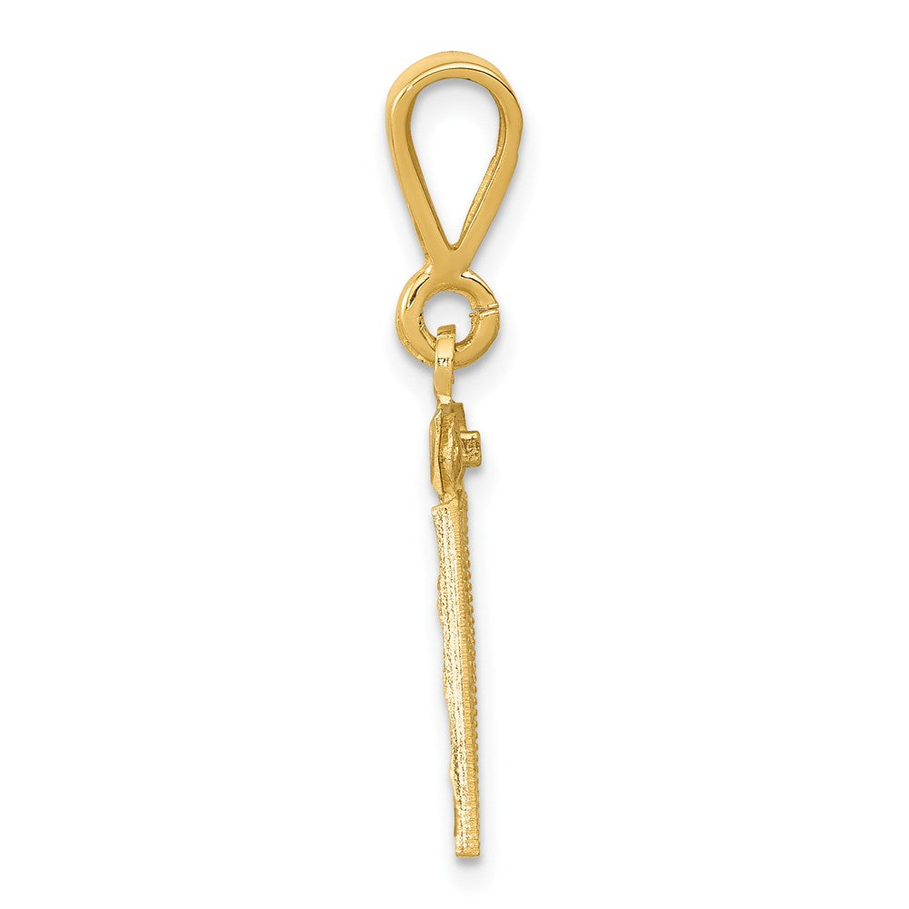 14k Small Brushed Diamond-cut Number 81 Charm