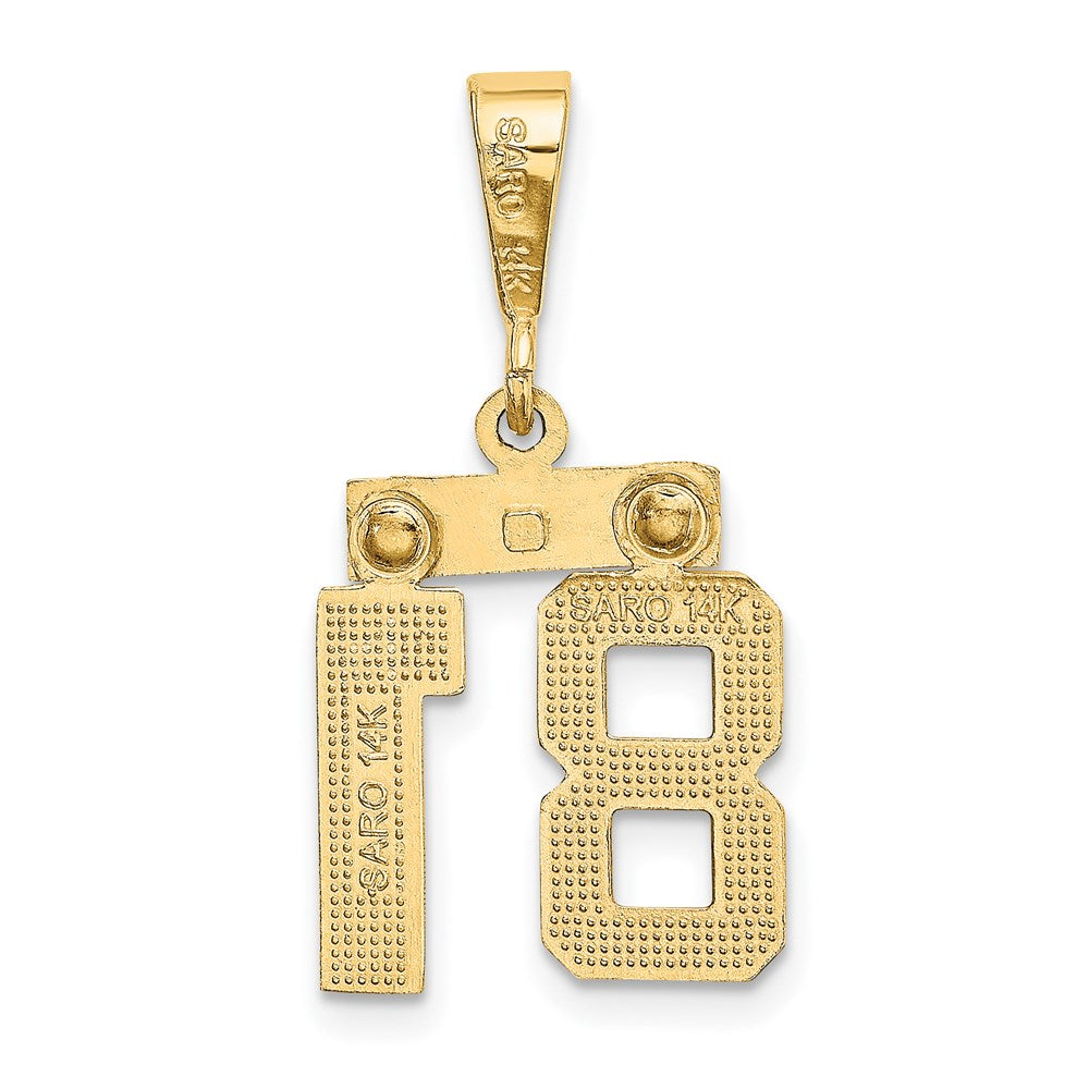 14k Small Brushed Diamond-cut Number 81 Charm