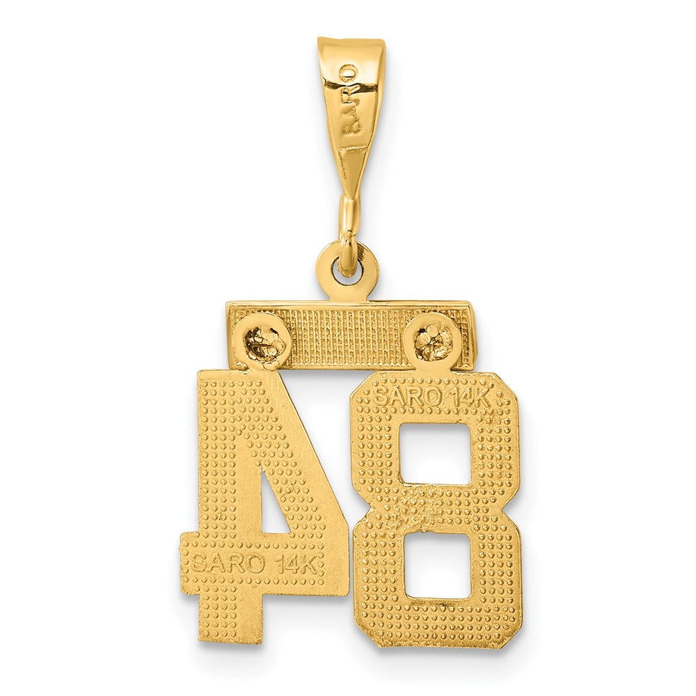 14k Small Brushed Diamond-cut Number 84 Charm