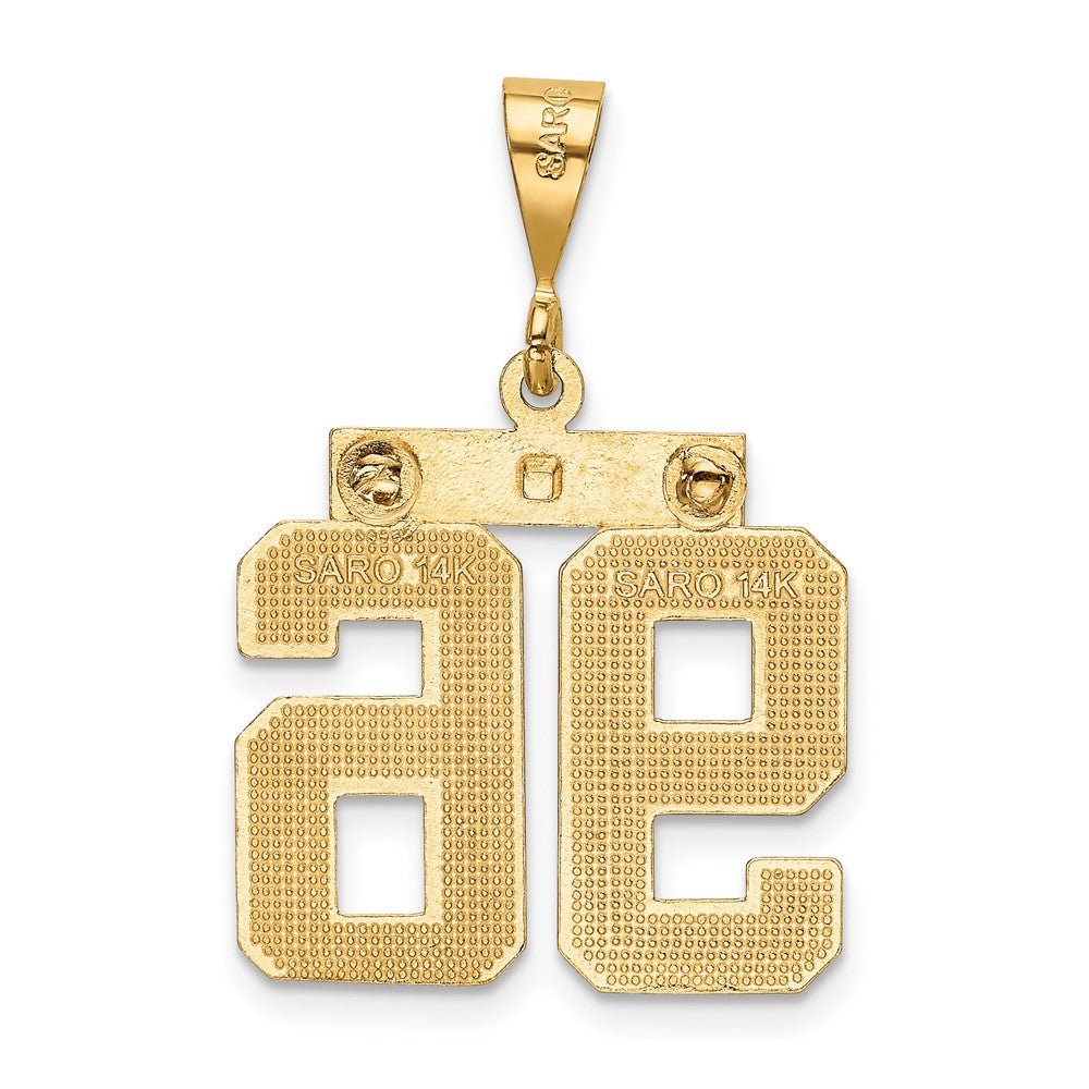 14k Small Brushed Diamond-cut Number 96 Charm