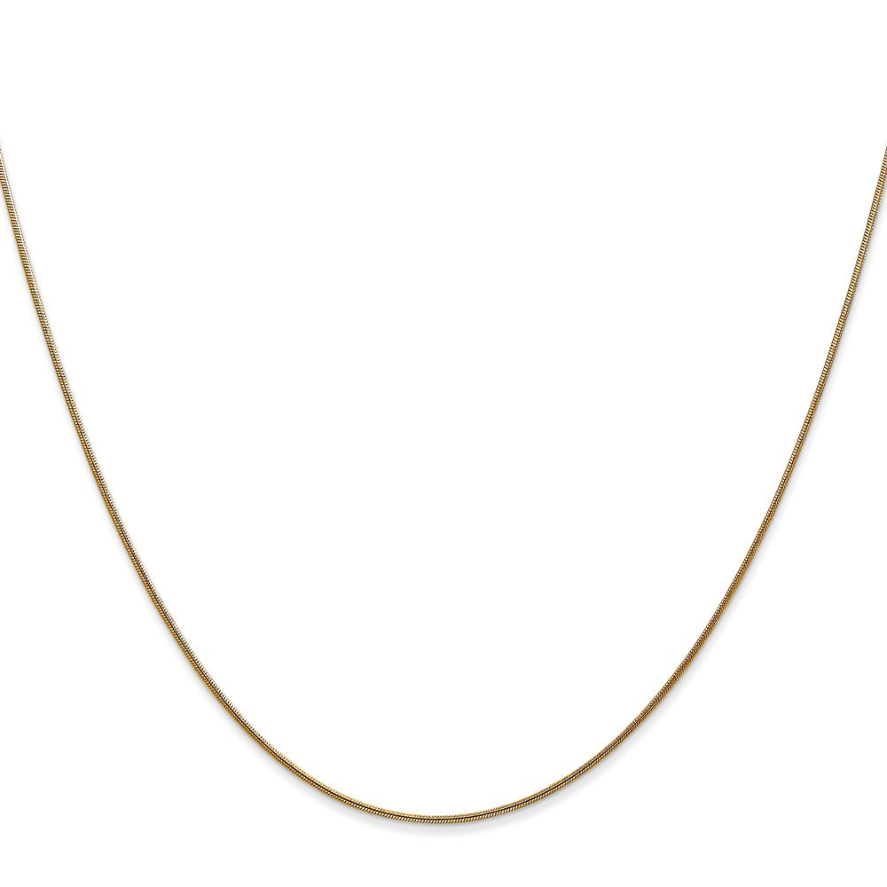 14K 16 inch .8mm Round Snake with Lobster Clasp Chain