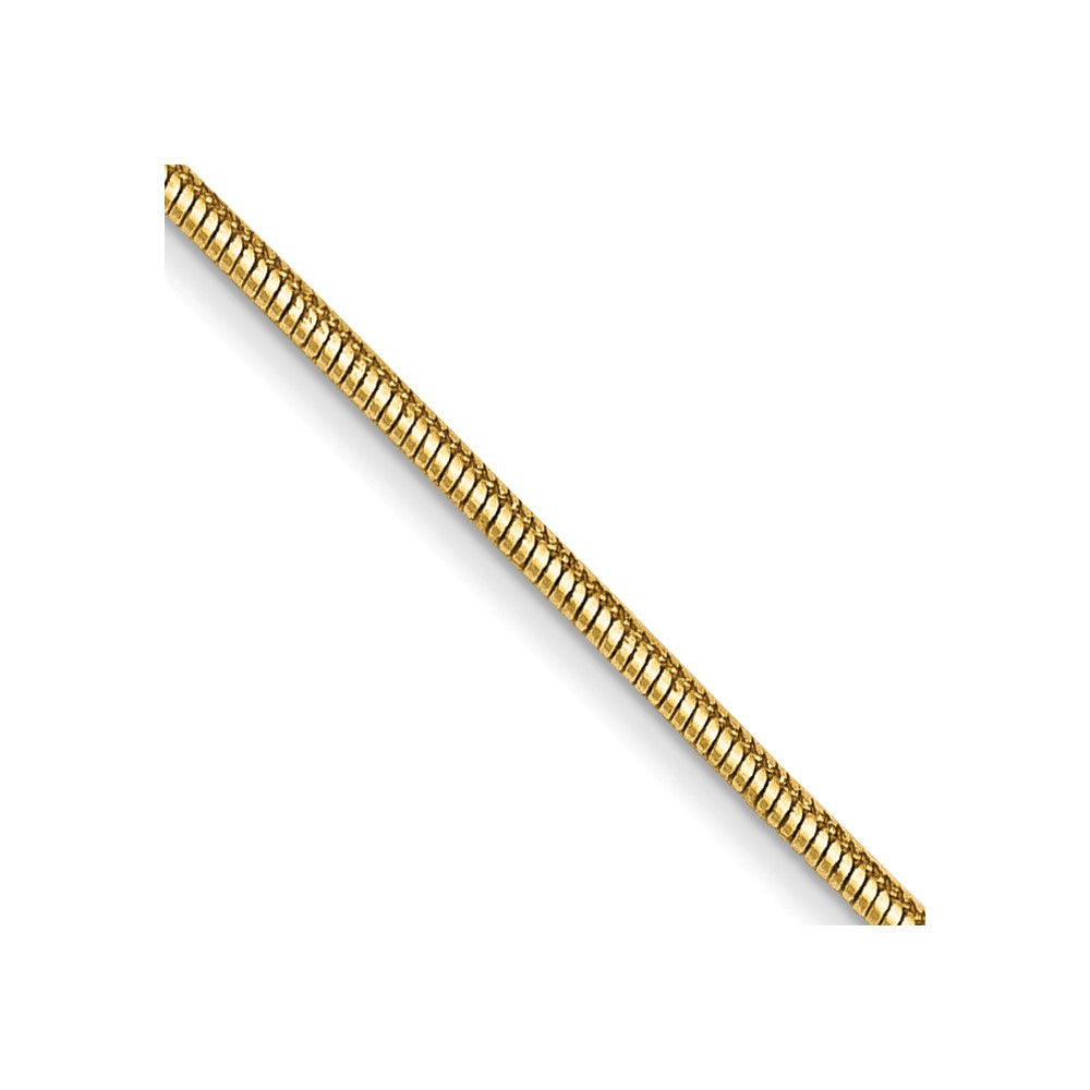 14K 16 inch .8mm Round Snake with Lobster Clasp Chain