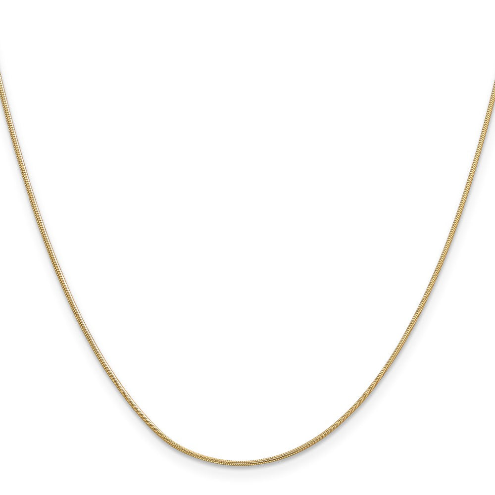14K 20 inch .9mm Round Snake with Lobster Clasp Chain