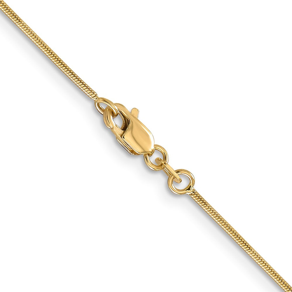14K 20 inch .9mm Round Snake with Lobster Clasp Chain