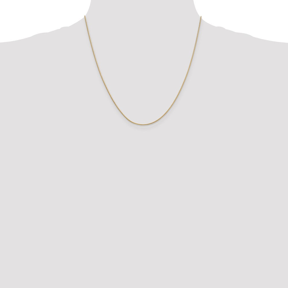14K 20 inch .9mm Round Snake with Lobster Clasp Chain