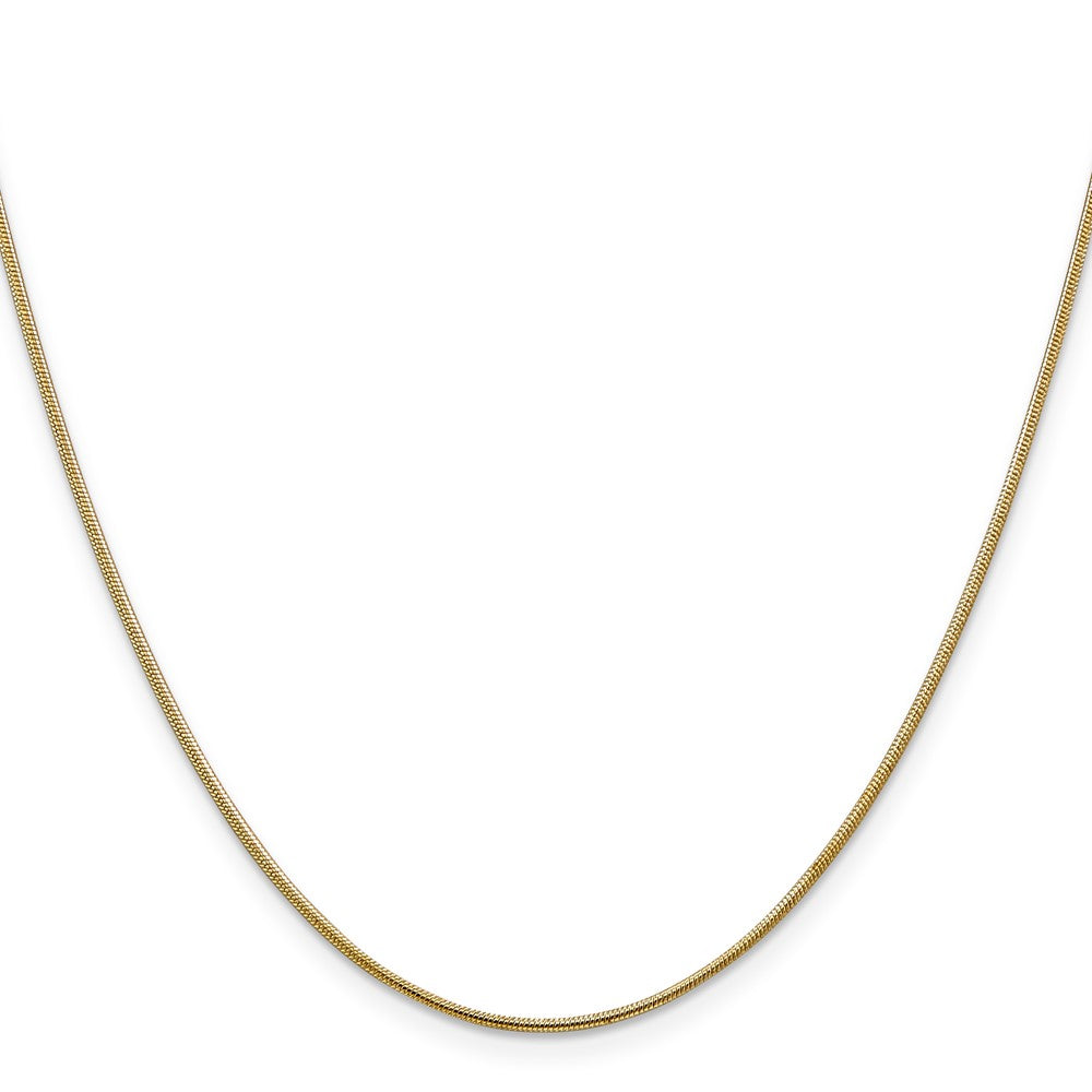 14K 22 inch 1.1mm Round Snake with Lobster Clasp Chain