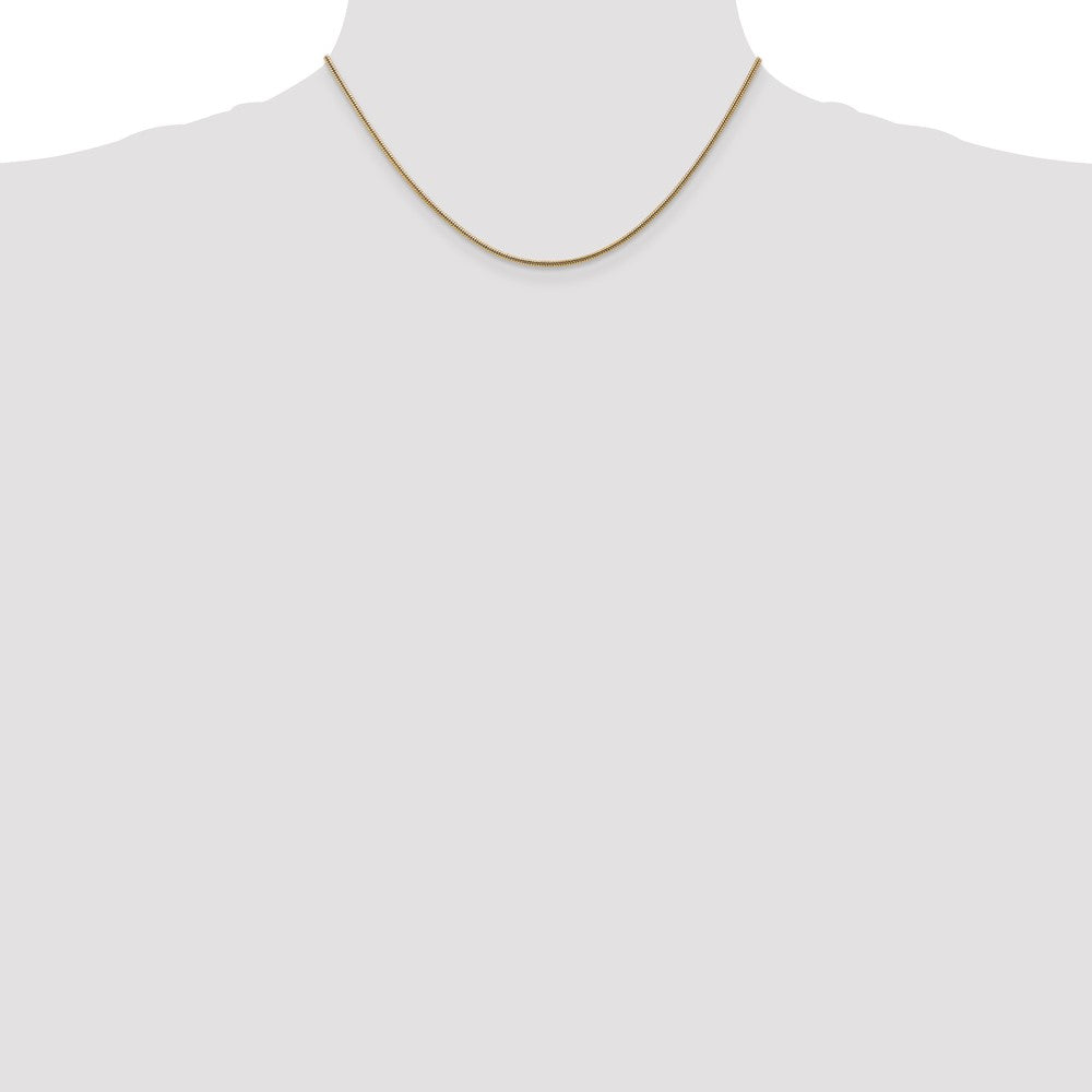 14K 16 inch 1.6mm Round Snake Lobster Clasp Chain