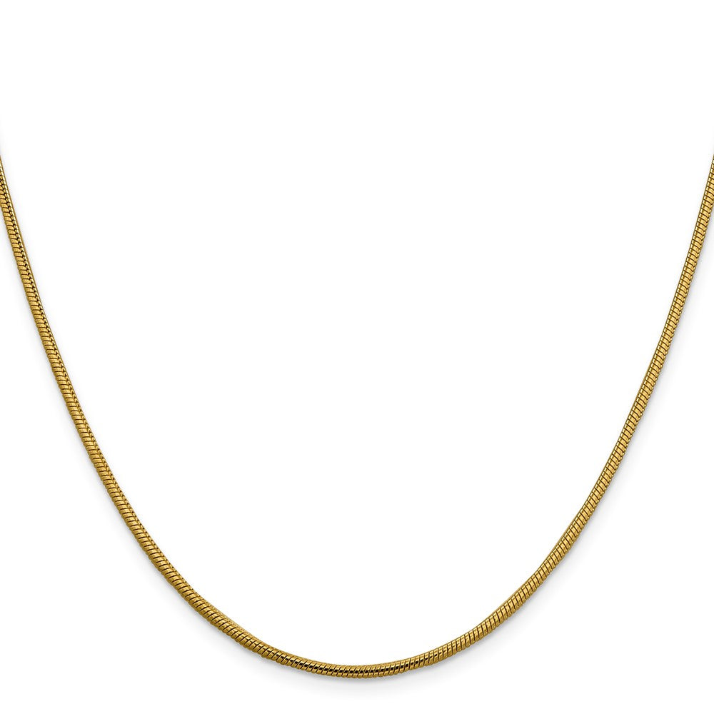 14K 20 inch 1.85mm Round Snake Lobster Clasp Chain