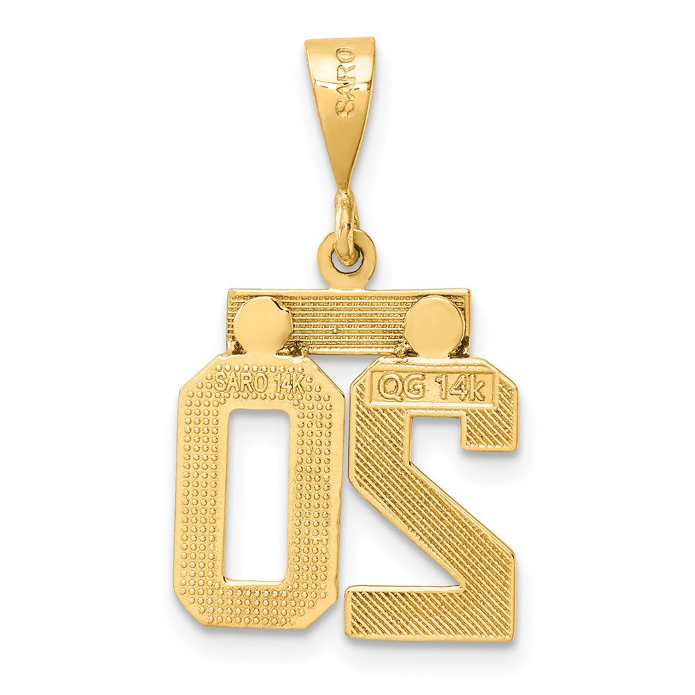 14k Polished Small Number 20 Charm
