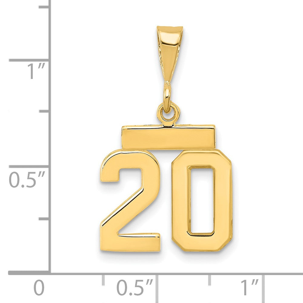 14k Polished Small Number 20 Charm