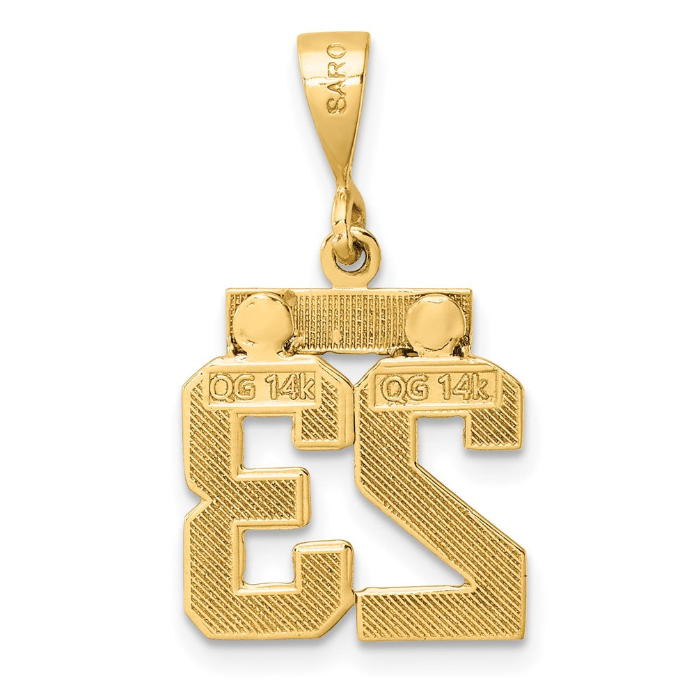 14k Small Polished Number 23 Charm