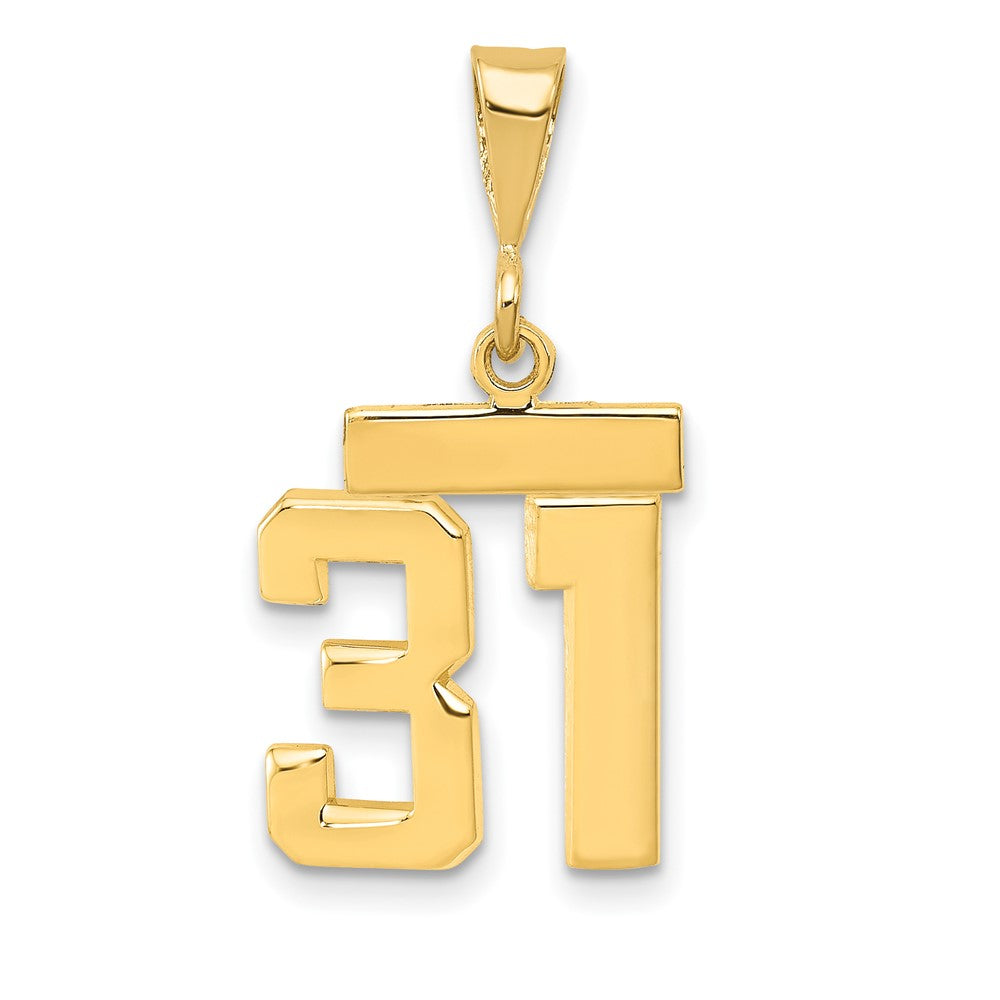14k Small Polished Number 31 Charm