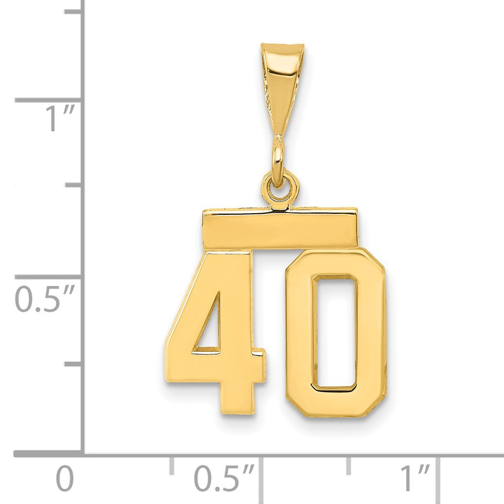 14k Small Polished Number 40 Charm