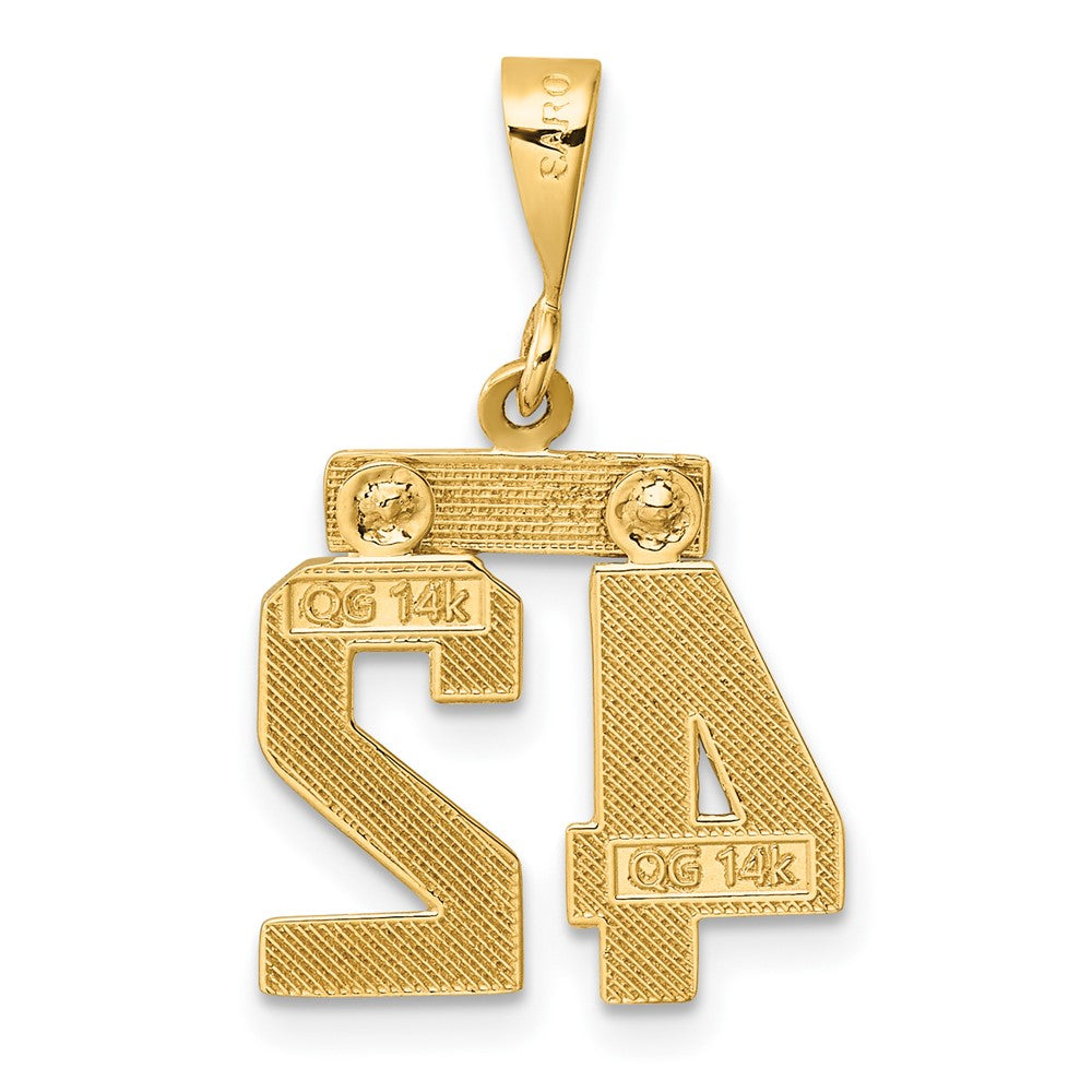 14k Small Polished Number 42 Charm