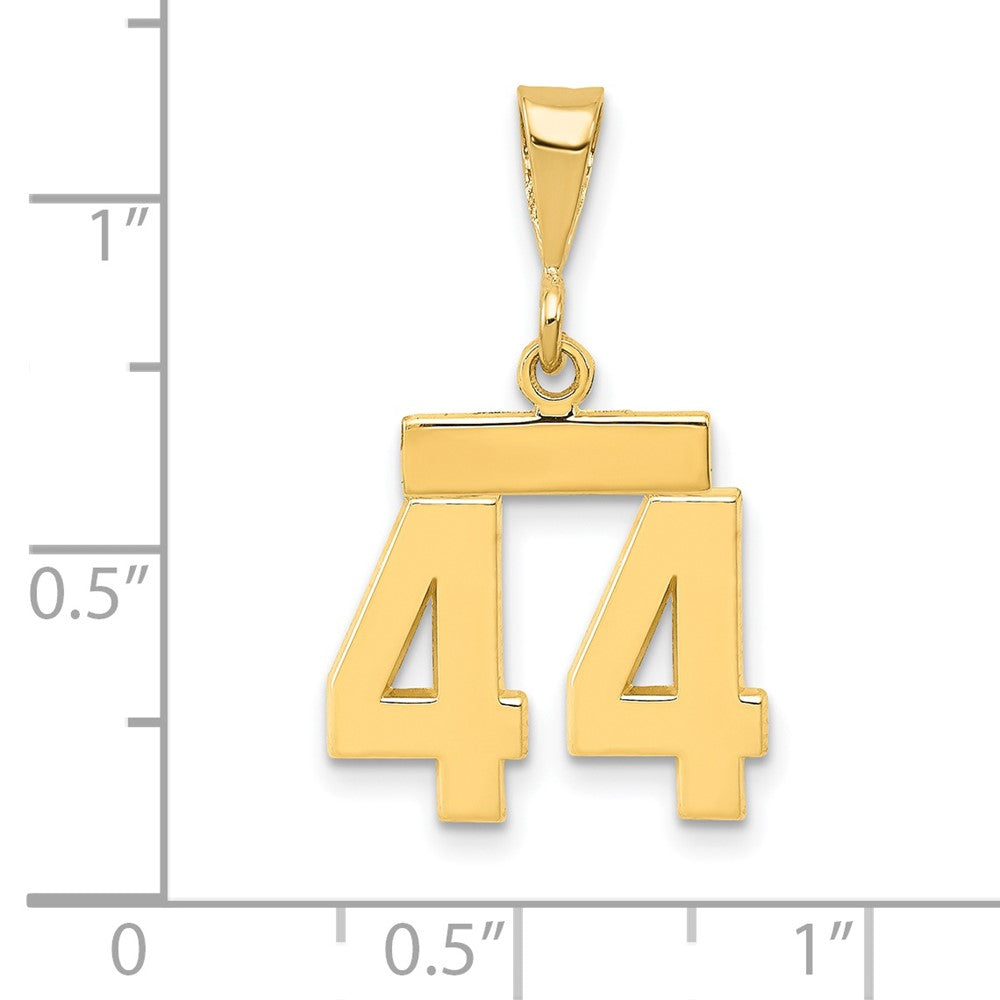 14k Small Polished Number 44 Charm