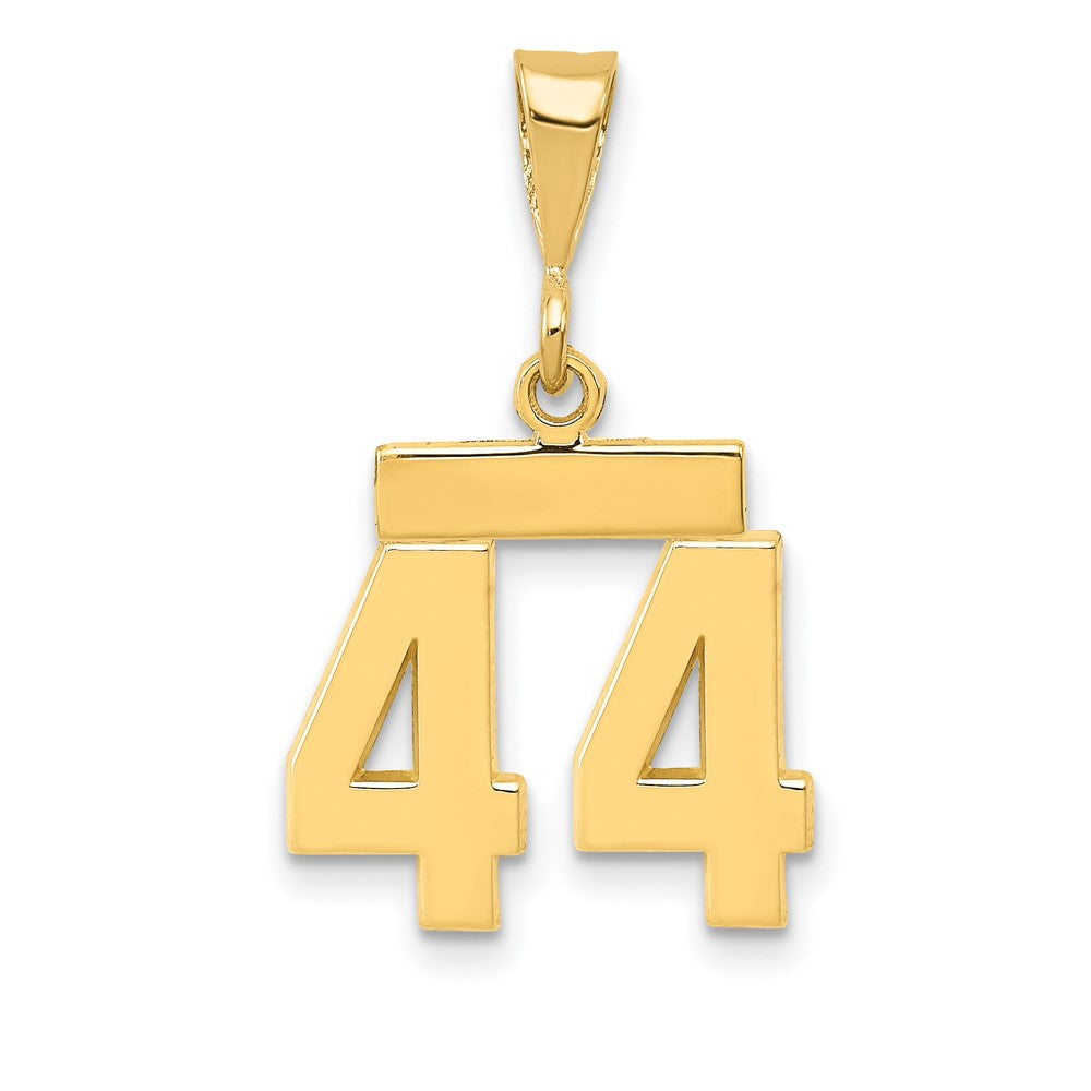 14k Small Polished Number 44 Charm