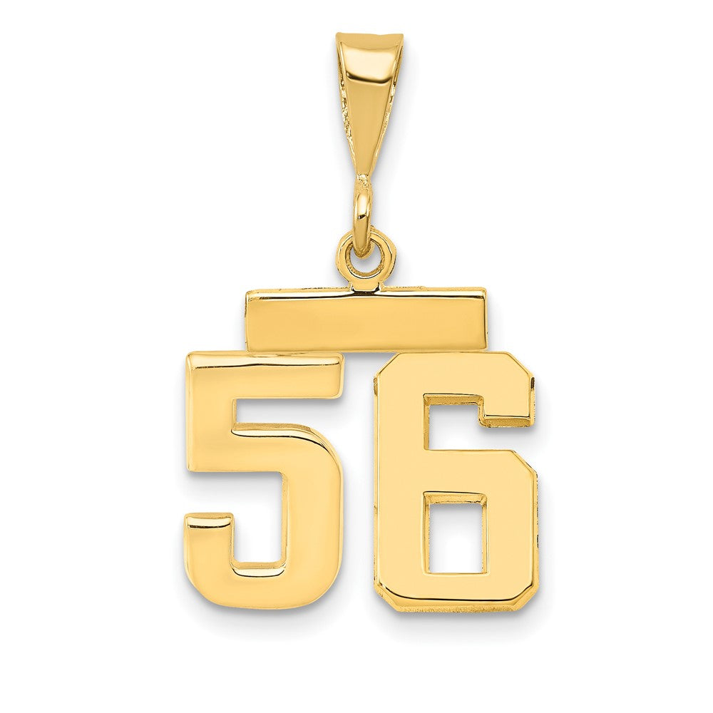 14k Small Polished Number 56 Charm