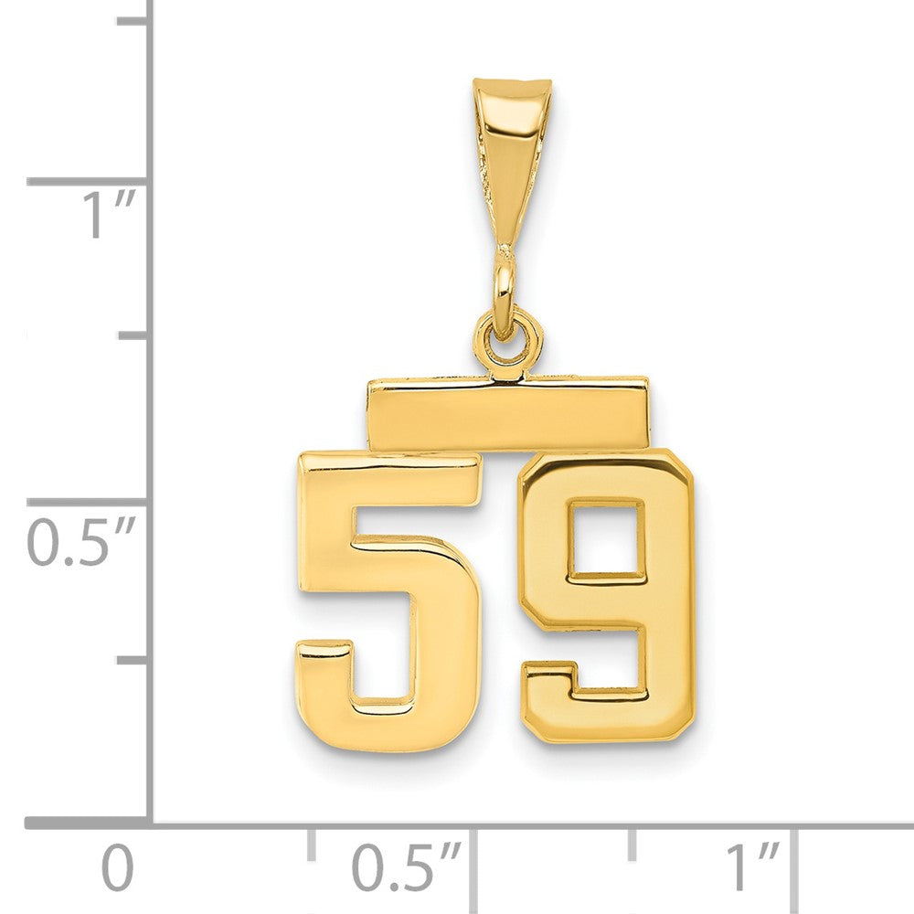 14k Small Polished Number 59 Charm