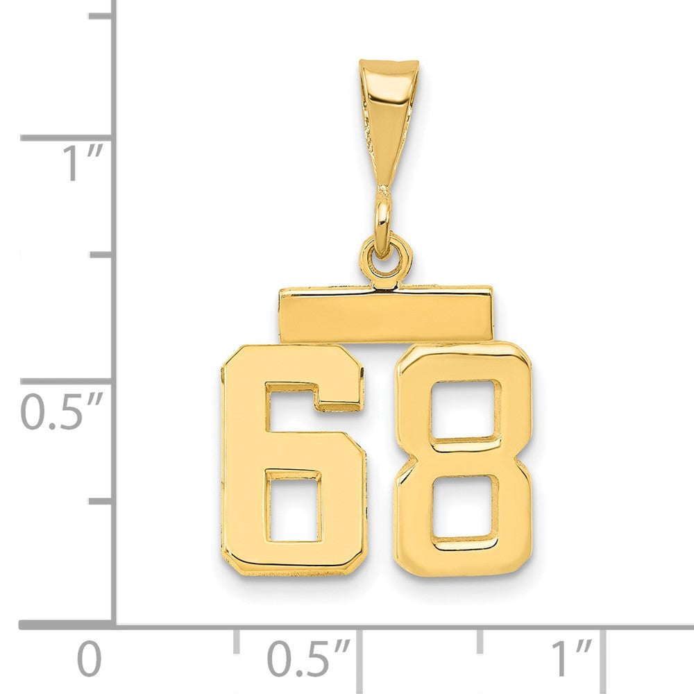 14k Small Polished Number 68 Charm