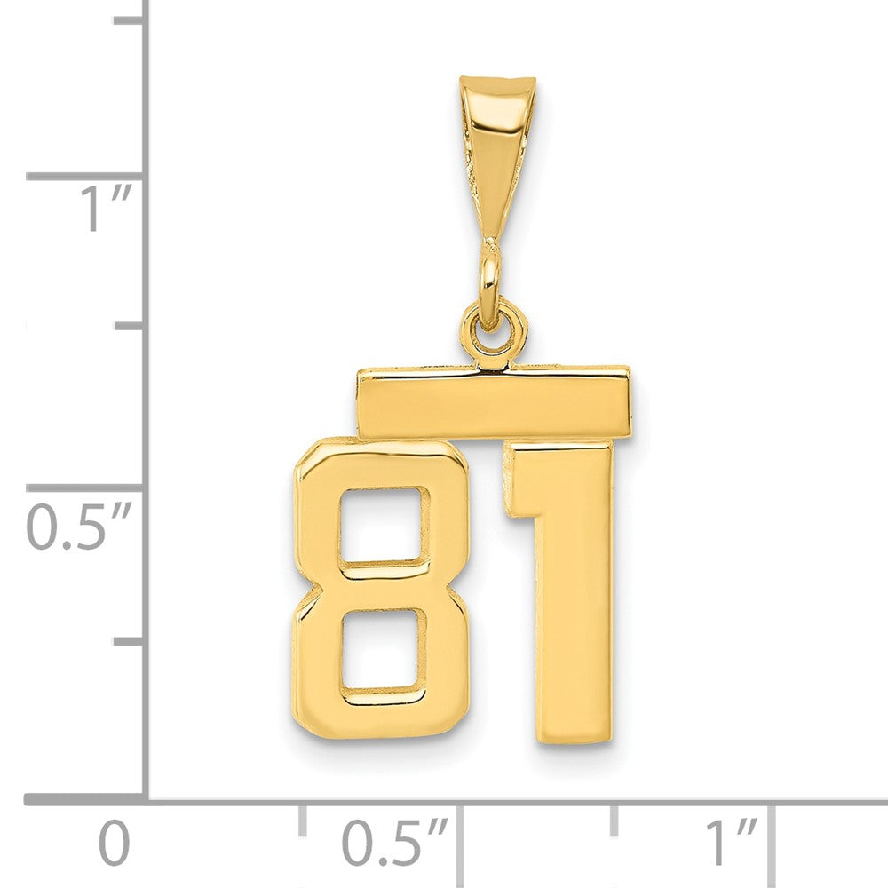 14k Small Polished Number 81 Charm