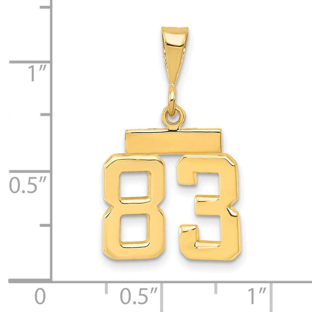 14k Small Polished Number 83 Charm