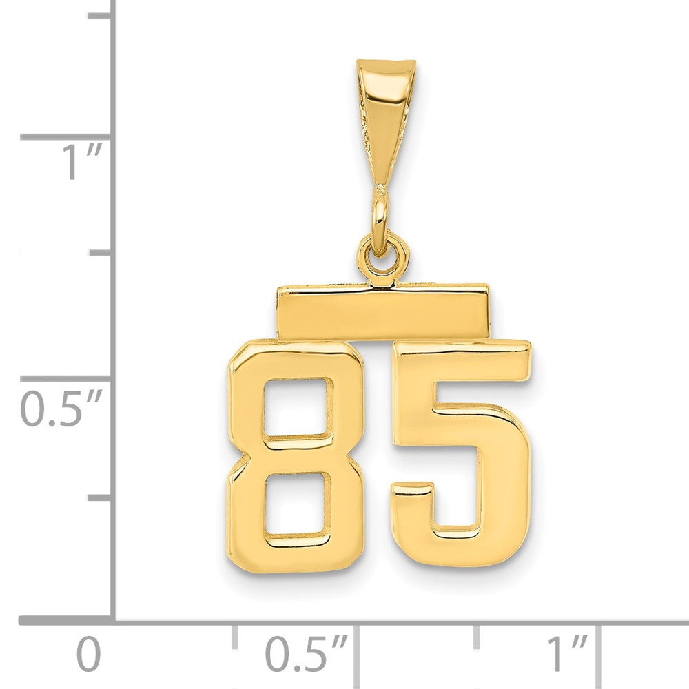 14k Small Polished Number 85 Charm