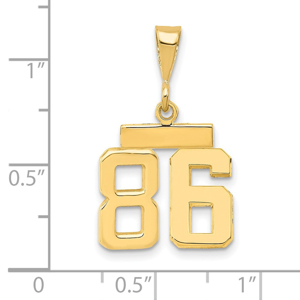 14k Small Polished Number 86 Charm