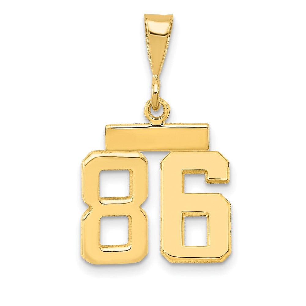 14k Small Polished Number 86 Charm