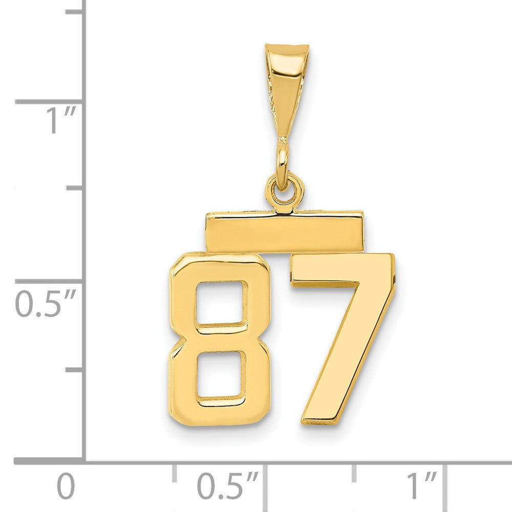 14k Small Polished Number 87 Charm