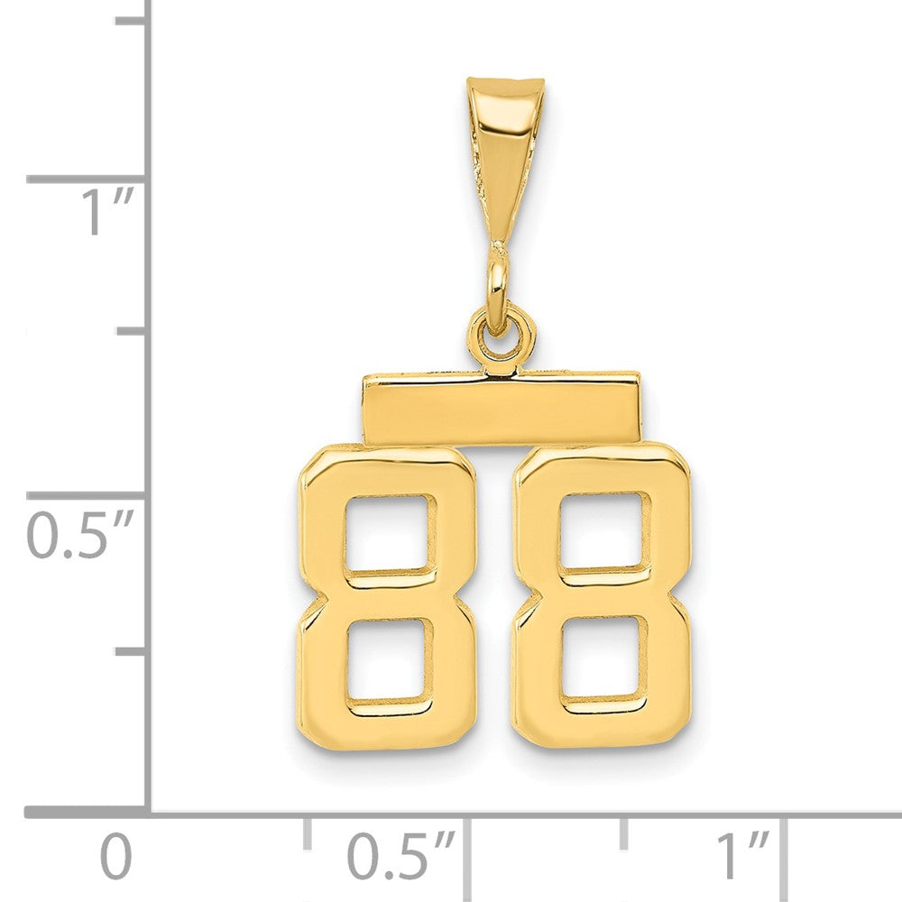 14k Small Polished Number 88 Charm