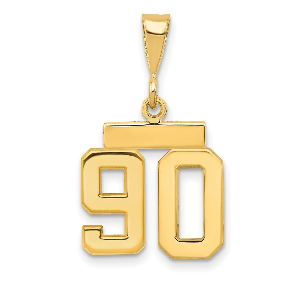 14k Small Polished Number 90 Charm