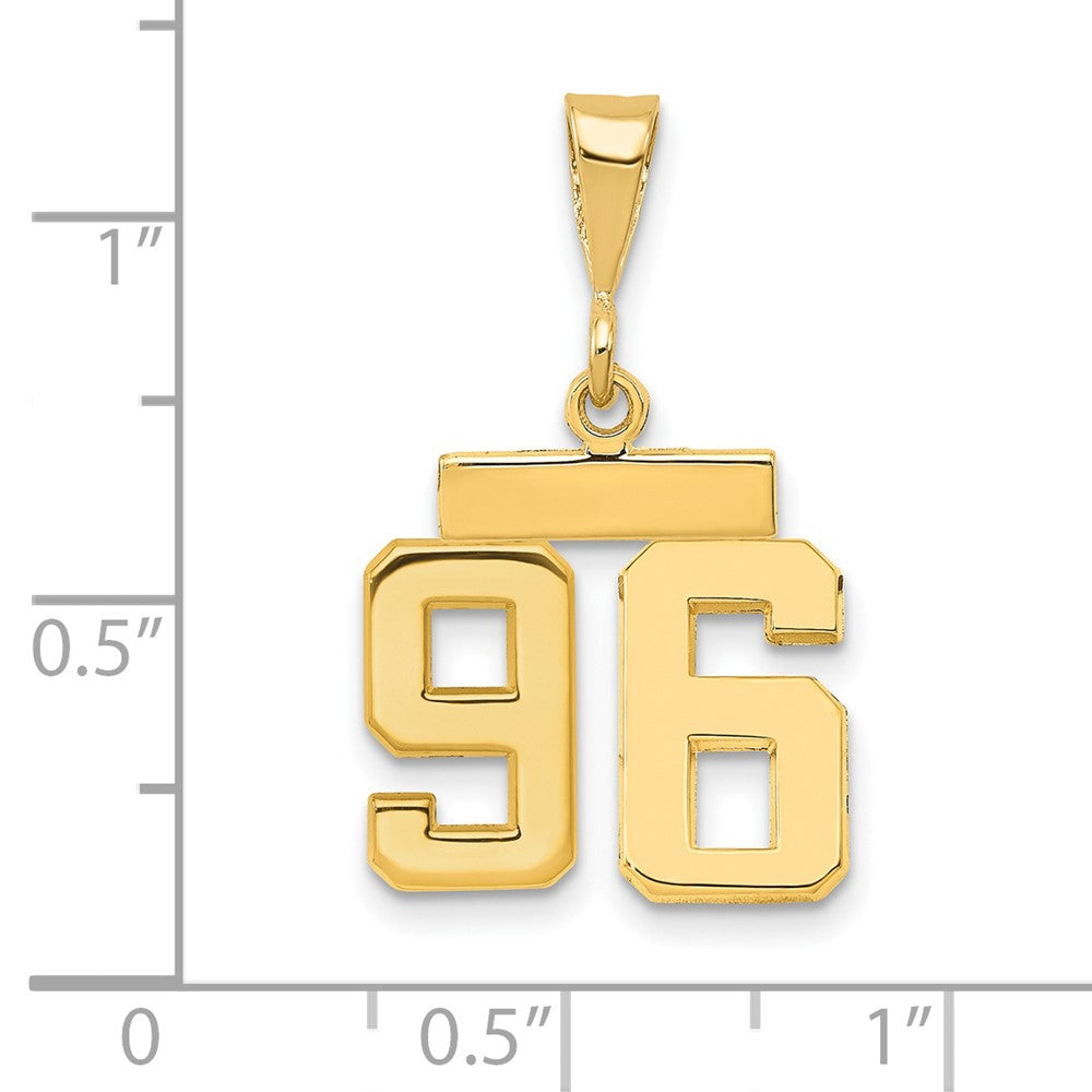 14k Small Polished Number 96 Charm