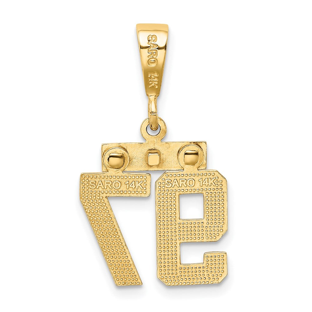 14k Small Polished Number 97 Charm