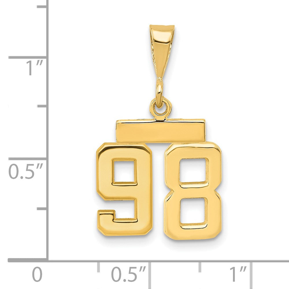 14k Small Polished Number 98 Charm