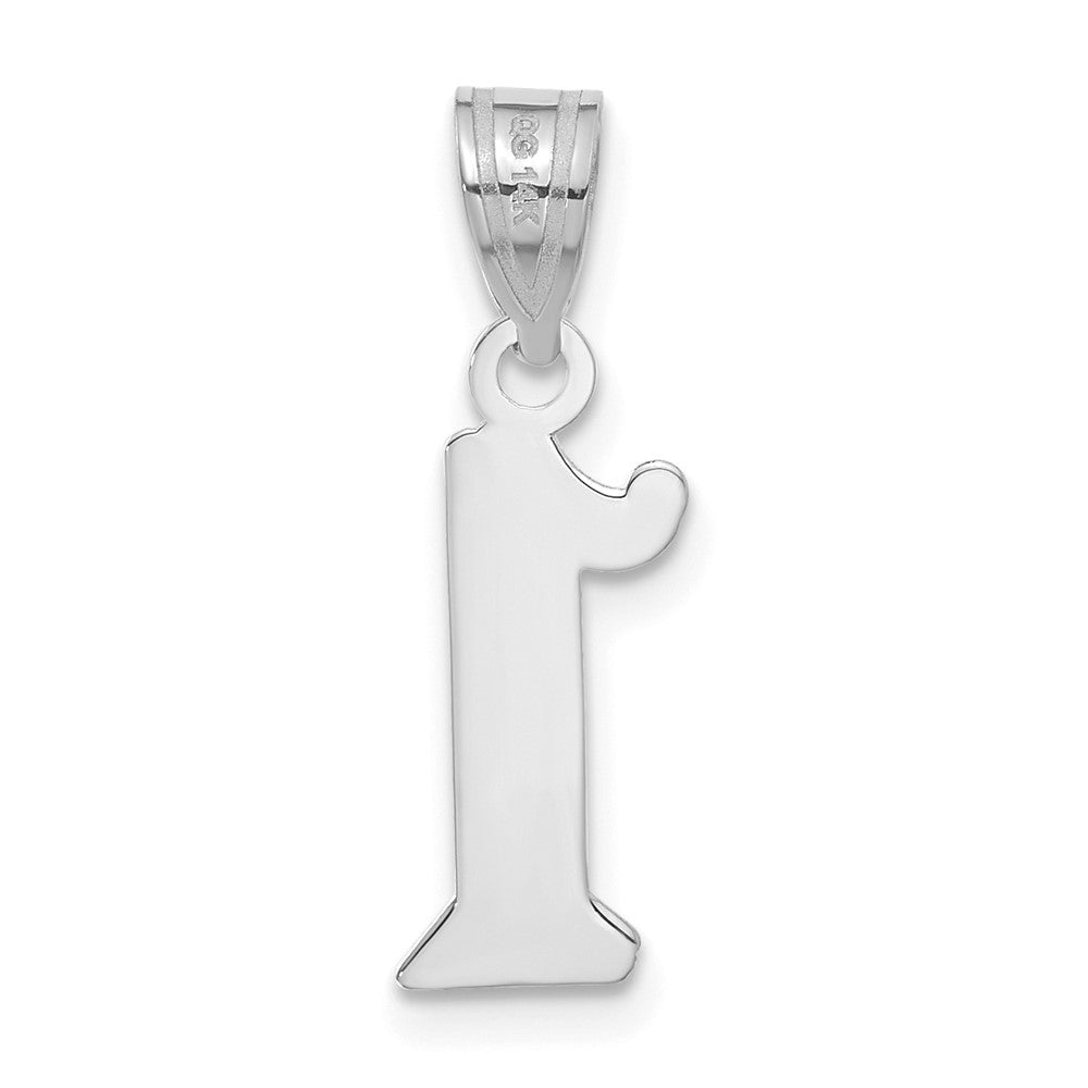 14kw Polished Etched Number 1 Pendant