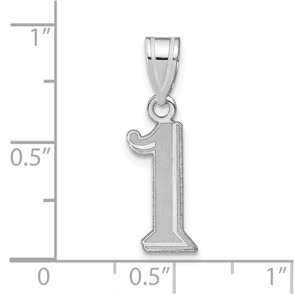 14kw Polished Etched Number 1 Pendant