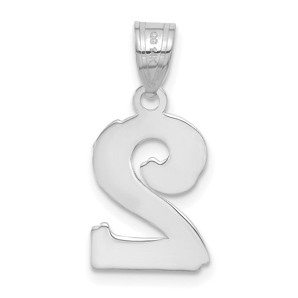 14kw Polished Etched Number 2 Pendant