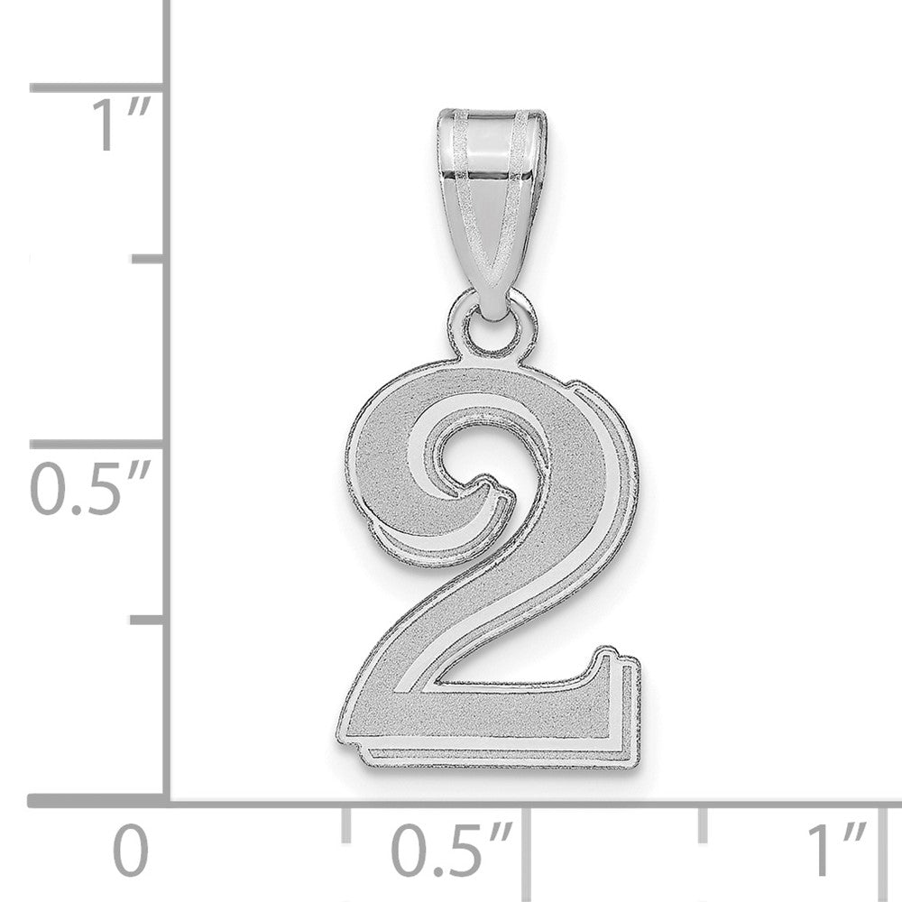14kw Polished Etched Number 2 Pendant