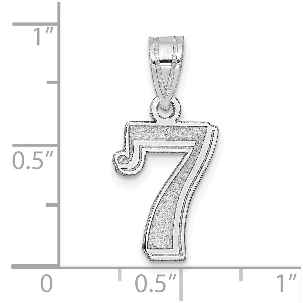 14kw Polished Etched Number 7 Pendant