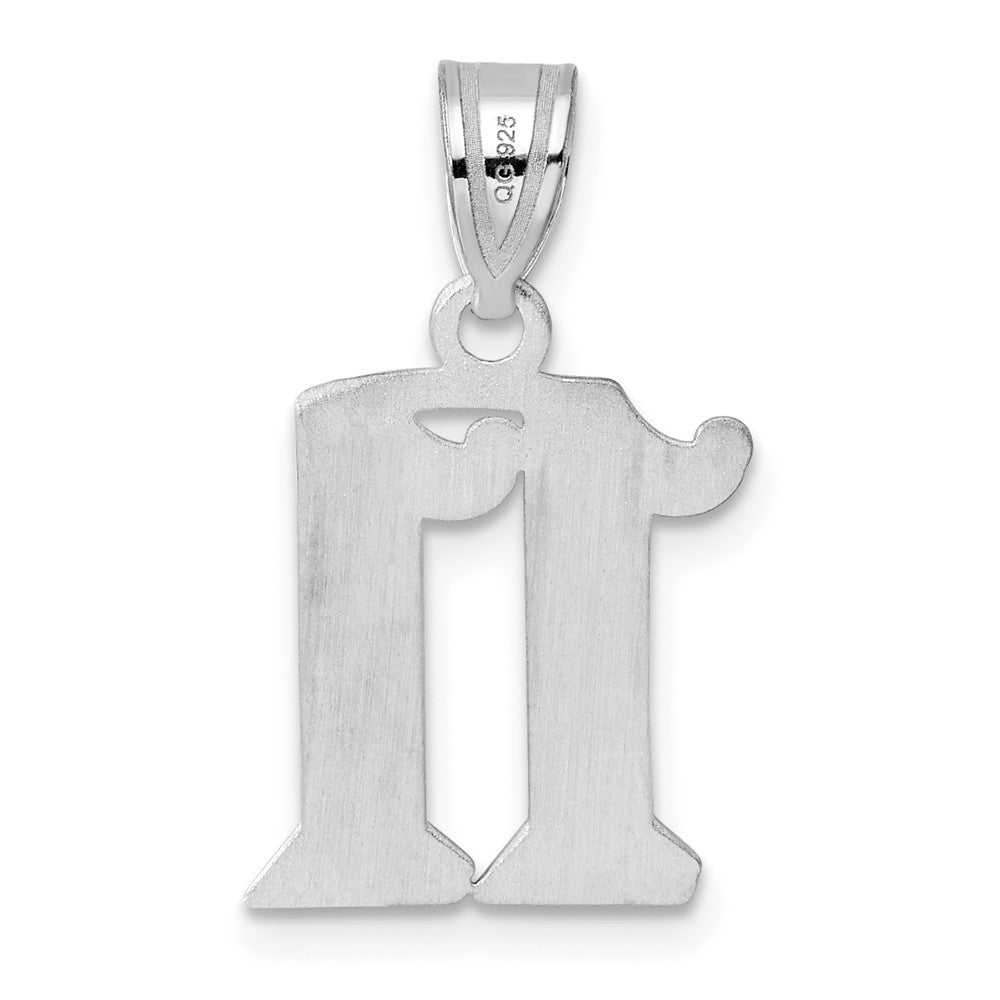14kw Polished Etched Number 11 Pendant