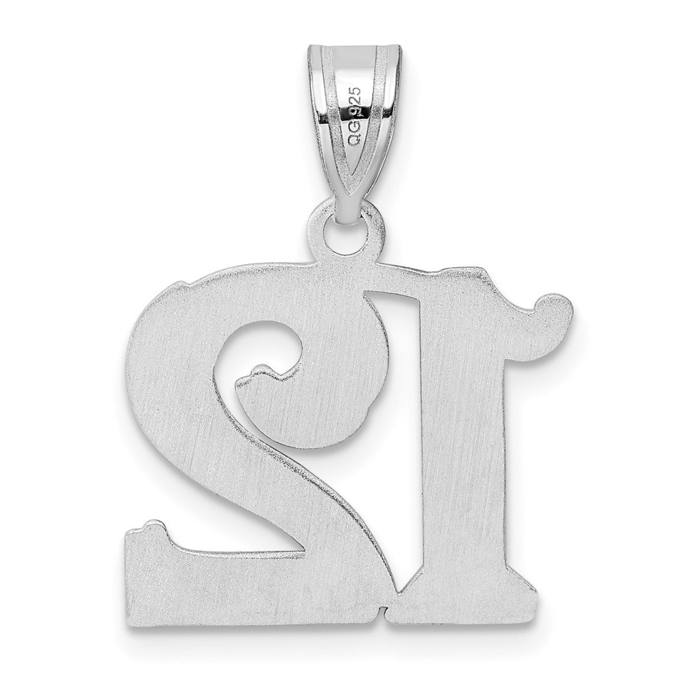 14kw Polished Etched Number 12 Pendant